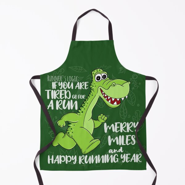 Item preview, Merry Miles and Happy Running Year - funny dino running christmas new year greeting designed and sold by asprse.
