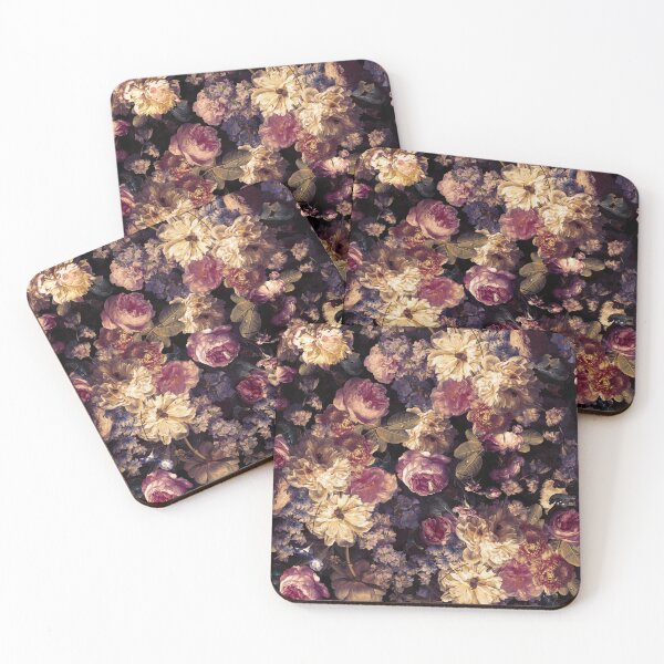 Item preview, Antique Lush Midnight Baroque Flower Botanical Night Garden 3 Nightgarden designed and sold by UtArt.