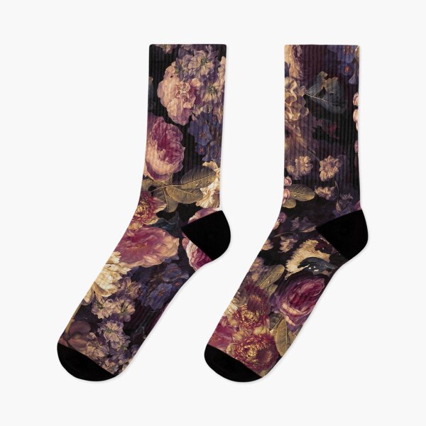 Item preview, Antique Lush Midnight Baroque Flower Botanical Night Garden 3 Nightgarden designed and sold by UtArt.