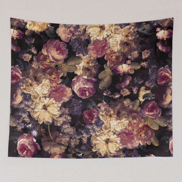 Item preview, Antique Lush Midnight Baroque Flower Botanical Night Garden 3 Nightgarden designed and sold by UtArt.