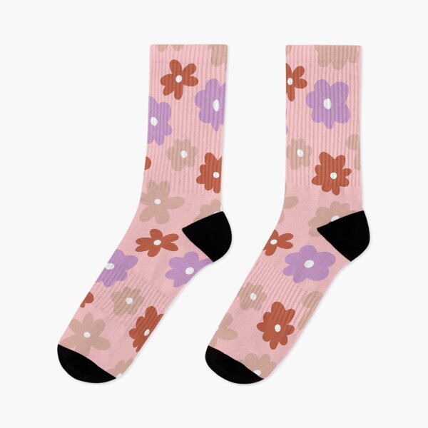 Item preview, Naive retro flowers in sunrise colors, pastel tones and terracotta designed and sold by Nadezda Kravcenko.