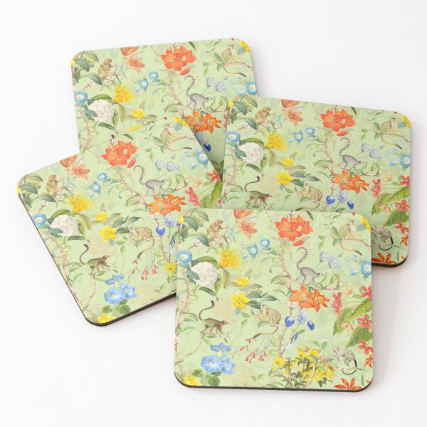 Item preview,  Chinoiserie Monkeys Botanical Garden Pattern green designed and sold by UtArt.