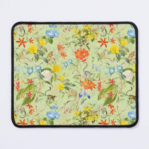 Item preview, Chinoiserie Monkeys Botanical Garden Pattern green designed and sold by UtArt.