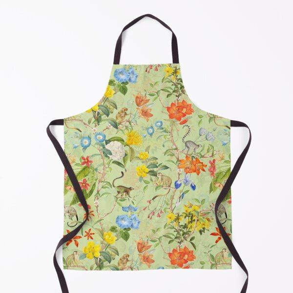 Item preview, Chinoiserie Monkeys Botanical Garden Pattern green designed and sold by UtArt.