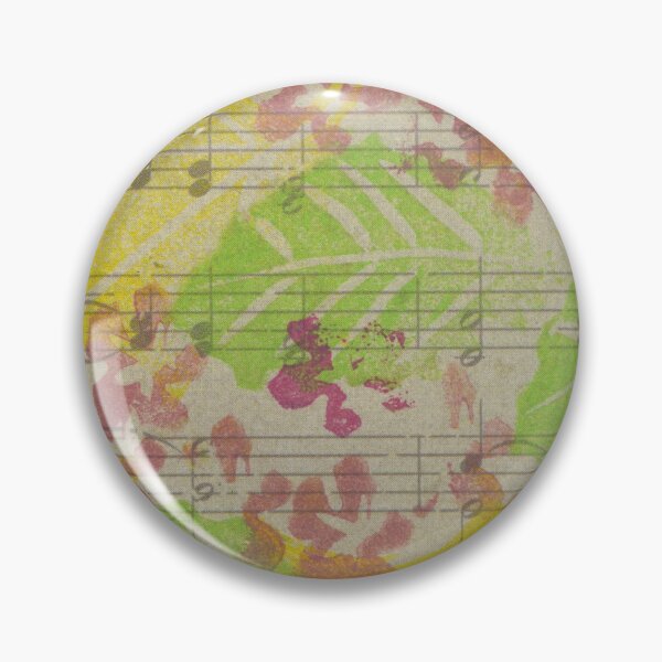 Item preview, Hand Cut Block Print Spring Blossoms and Leaves on Music designed and sold by LymphomaLass.
