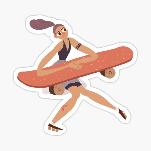 "Skater Girl" Sticker by hallotoia Redbubble
