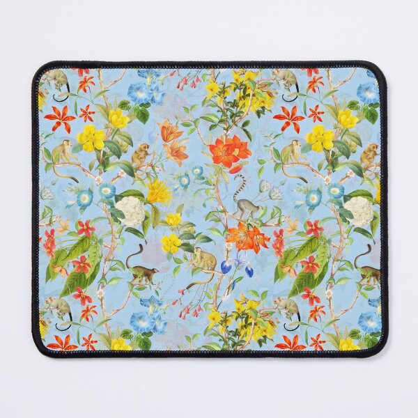 Item preview,  Chinoiserie Monkeys Botanical Garden Pattern blue Nightgarden designed and sold by UtArt.