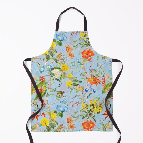 Item preview, Chinoiserie Monkeys Botanical Garden Pattern blue Nightgarden designed and sold by UtArt.