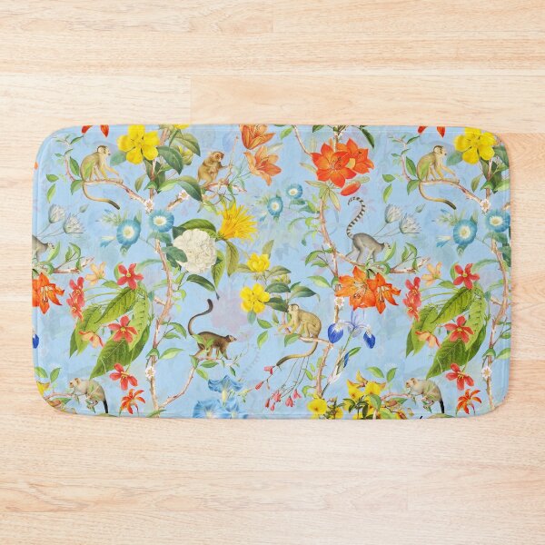 Item preview,  Chinoiserie Monkeys Botanical Garden Pattern blue Nightgarden designed and sold by UtArt.