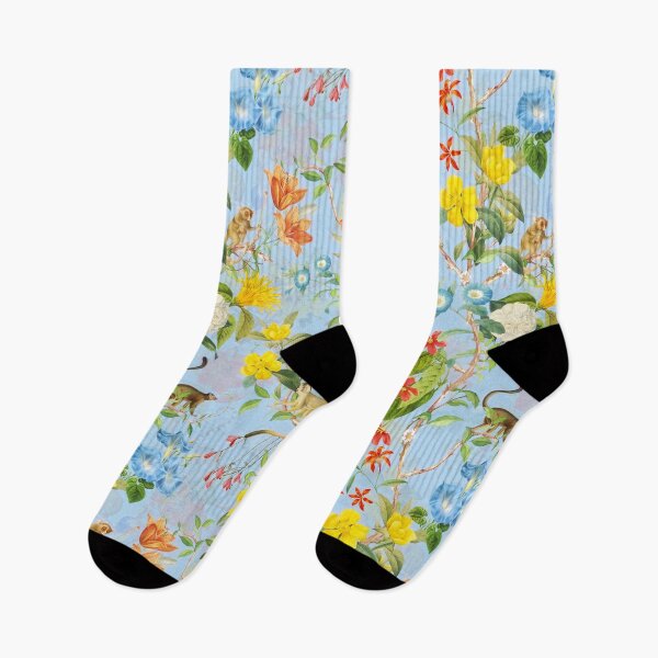 Item preview,  Chinoiserie Monkeys Botanical Garden Pattern blue Nightgarden designed and sold by UtArt.