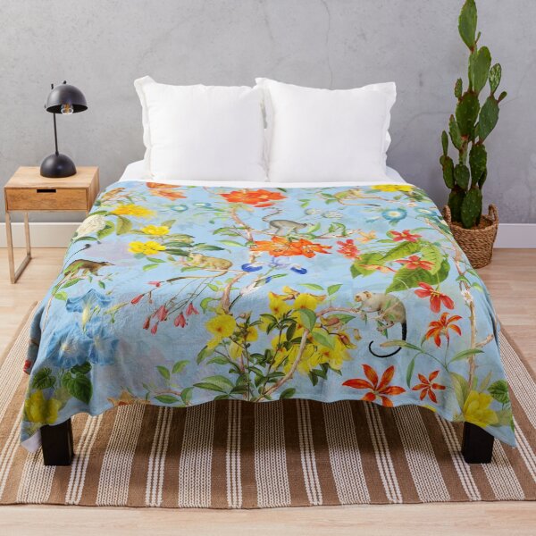 Item preview,  Chinoiserie Monkeys Botanical Garden Pattern blue Nightgarden designed and sold by UtArt.