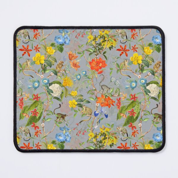 Item preview,  Chinoiserie Monkeys Botanical Garden Pattern gray Nightgarden designed and sold by UtArt.