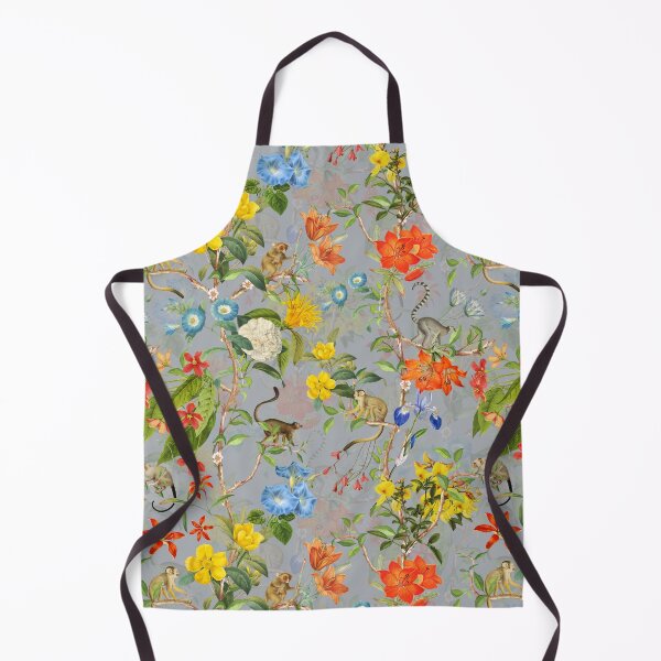 Item preview, Chinoiserie Monkeys Botanical Garden Pattern gray Nightgarden designed and sold by UtArt.