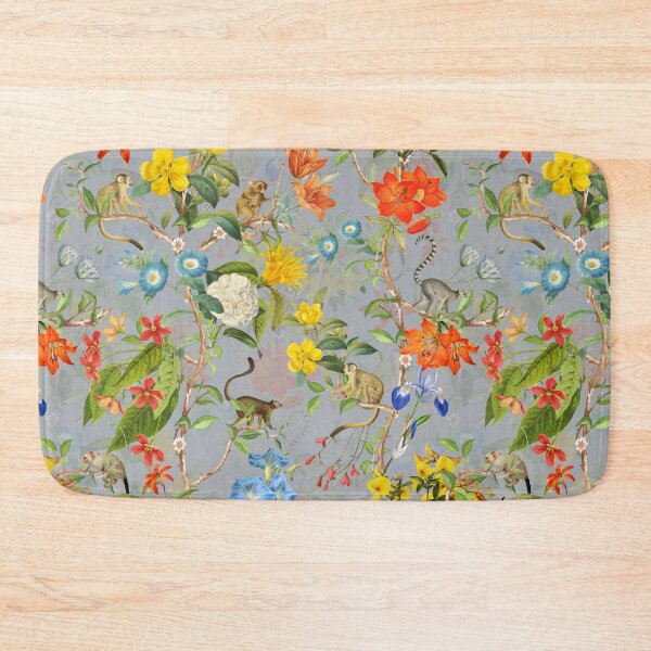 Item preview,  Chinoiserie Monkeys Botanical Garden Pattern gray Nightgarden designed and sold by UtArt.