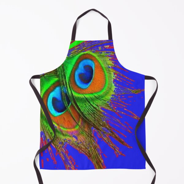 Item preview, GREEN PEACOCK FEATHERS PATTERN BLUE ART designed and sold by sharlesart.