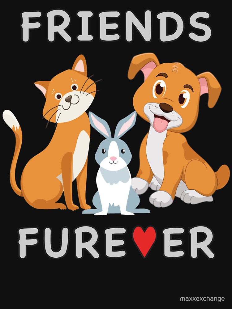 Friends Forever BFF Dog Cat Bunny Rabbit Kids Gift. by maxxexchange