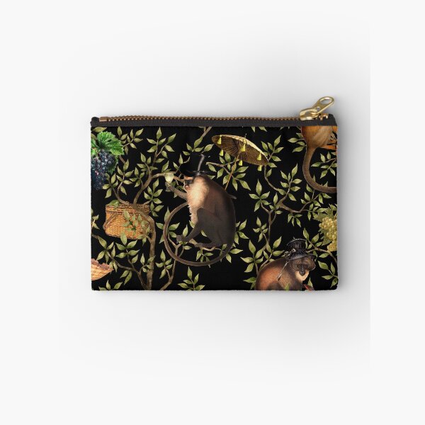 Item preview, Vintage Chinoiserie Monkeys black Botanical Night Garden Nightgarden designed and sold by UtArt.