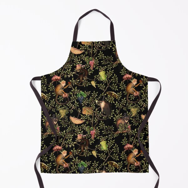 Item preview, Vintage Chinoiserie Monkeys black Botanical Night Garden Nightgarden designed and sold by UtArt.