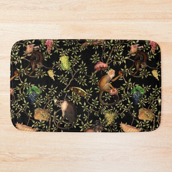Item preview, Vintage Chinoiserie Monkeys black Botanical Night Garden Nightgarden designed and sold by UtArt.