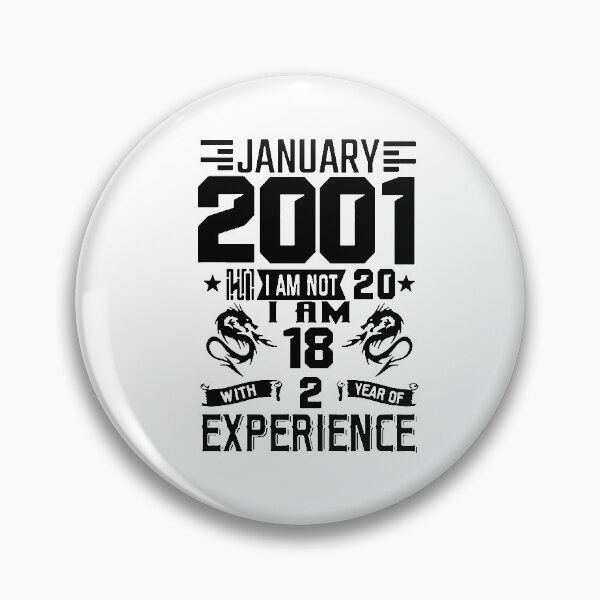 Item preview, Born in January 2001 I am Awesome 20 Years of Being Awesome Birthday Anniversary Gift Idea Holiday Fun Party Premium Apparel Funny Xmas designed and sold by DesignByHeartUK.