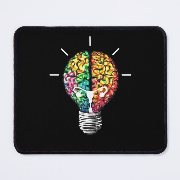 Item preview, Light bulb, colorful and illuminated brain of feminine creativity, luminous tubes in the light bulb designed and sold by Collagedream.