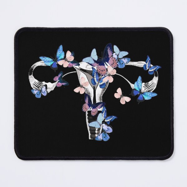 Item preview, Uterus Pro choice Feminist blue butterflies designed and sold by Collagedream.