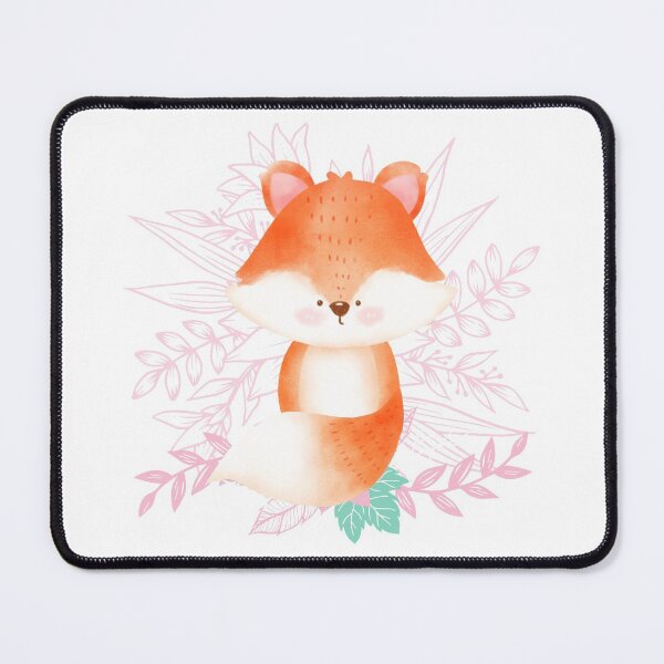 Item preview, Cute Baby Fox with Flowers White designed and sold by OutofFocusShop.