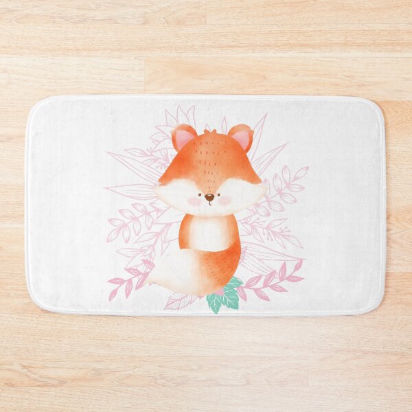 Item preview, Cute Baby Fox with Flowers White designed and sold by OutofFocusShop.