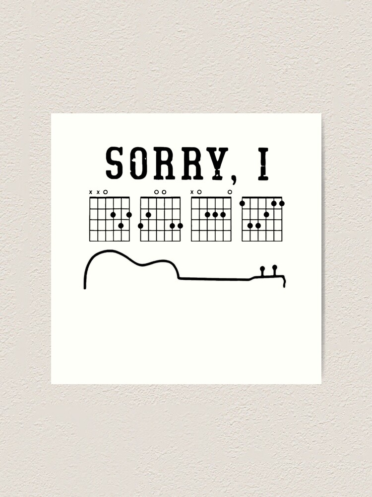 Sorry I-DGAF Funny Hidden Message Guitar Chords For Lover T-Shirt,Funny  Musician Short  Poster for Sale by Djikou