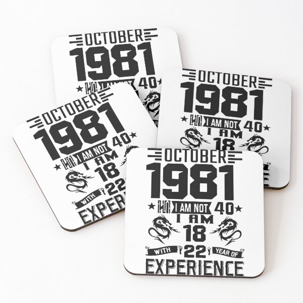 Item preview, Born in October 1981 I am 18 year with 22 years of experience Awesome 41 Years of Being Awesome Birthday Anniversary Gift Idea Holiday Fun Party Premium Apparel Funny Xmas designed and sold by DesignByHeartUK.