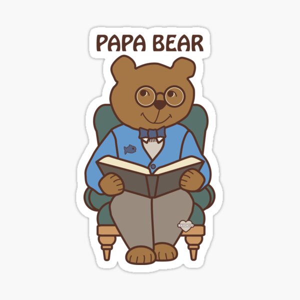 Papa Bear Reading Sticker