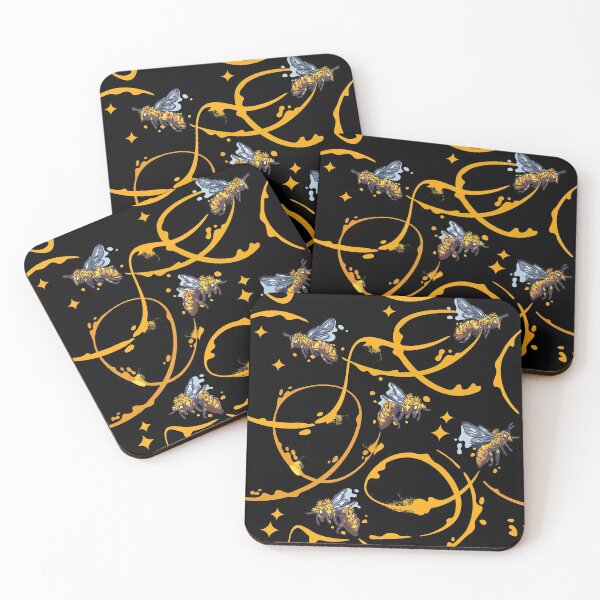 Item preview, Dark Honey Bee Pattern designed and sold by grafikis.