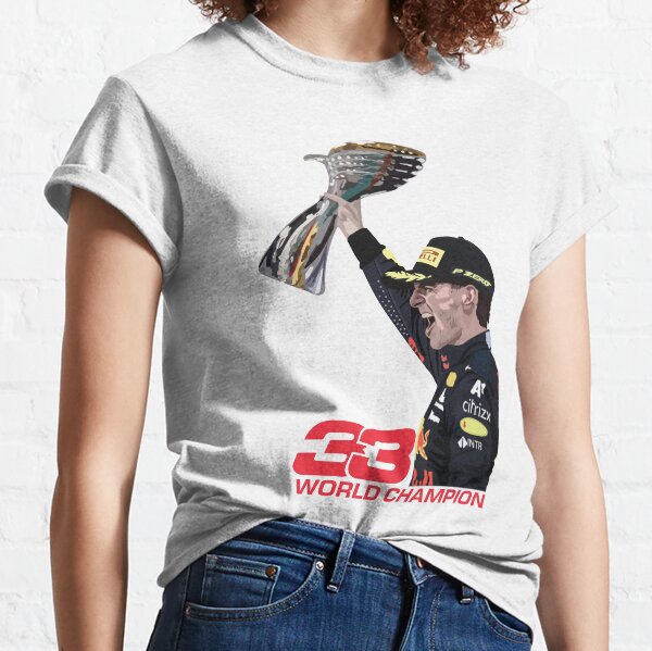 Verstappen célèbre le champion du monde du Gp 2021 de Dubaï avec un trophée T-shirt classique