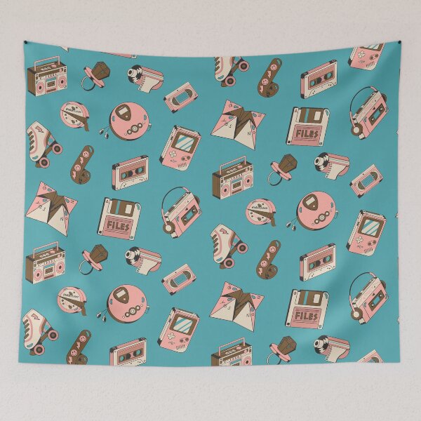 Item preview, 80s / 90s Retro Items Pattern designed and sold by Cardinal Designs.