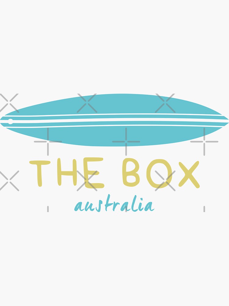 "SURFBOARD THE BOX AUSTRALIA" Sticker for Sale by Redbubble