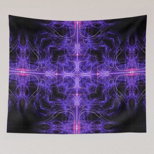 Item preview,  Mandala powerful positive  violet energy 369Indian hippie Bohemian Psychedelic Golden Blue Peacock Mandala Wall hanging Bedding Tapestry  designed and sold by Morinas.