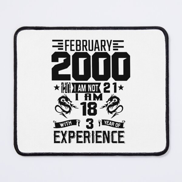 Item preview, Born in February 2000 18 years with 3 years of experience I am Awesome 26 Years of Being Awesome Birthday Anniversary Gift Idea Holiday Fun Party Premium Apparel Funny Xmas designed and sold by DesignByHeartUK.