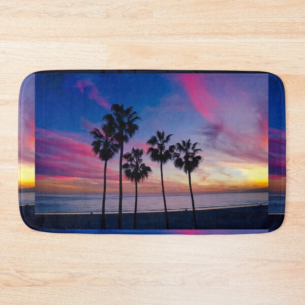 Item preview, Cotton Candy Pink Palm Tree Ocean Sunset  designed and sold by newburyboutique.