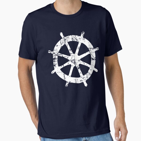 Item preview, Steering Wheel Vintage Sailing Design (White) designed and sold by theshirtshops.