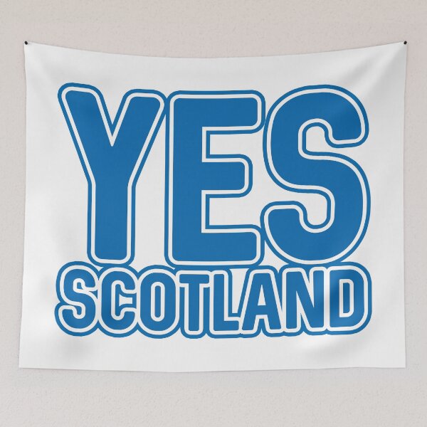 Item preview, YES SCOTLAND, Scottish Independence Saltire Blue and White Layered Text Slogan designed and sold by MacPean.
