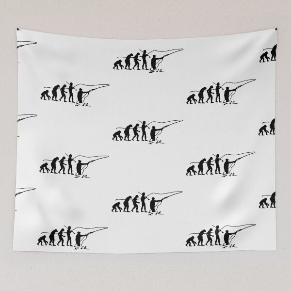 Item preview, Funny Fishing Evolution of Fishing Born to go fishing Forced to work Fisherman Stick Figure Bones I love Fishing Art Design Happy Apparel Essential Inspiration Joy Mood Funny designed and sold by DesignByHeartUK.