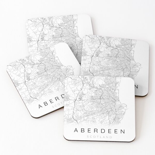 Aperçu de l'œuvre Carte d'Aberdeen minimaliste en noir et blanc créée et vendue par DesireeVDA.