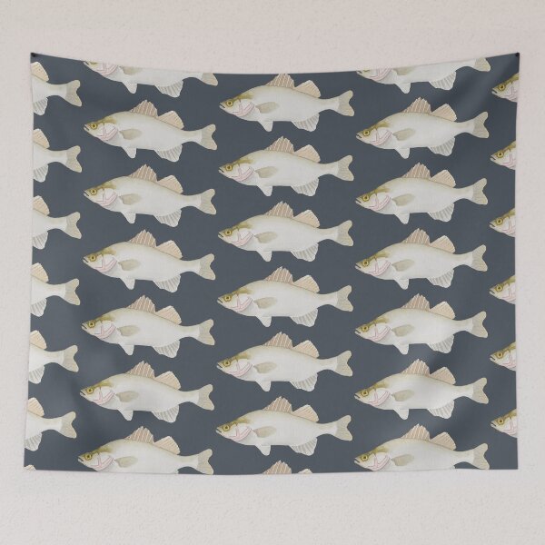 Item preview, White Perch watercolor fish species art designed and sold by TheWaterBirds.