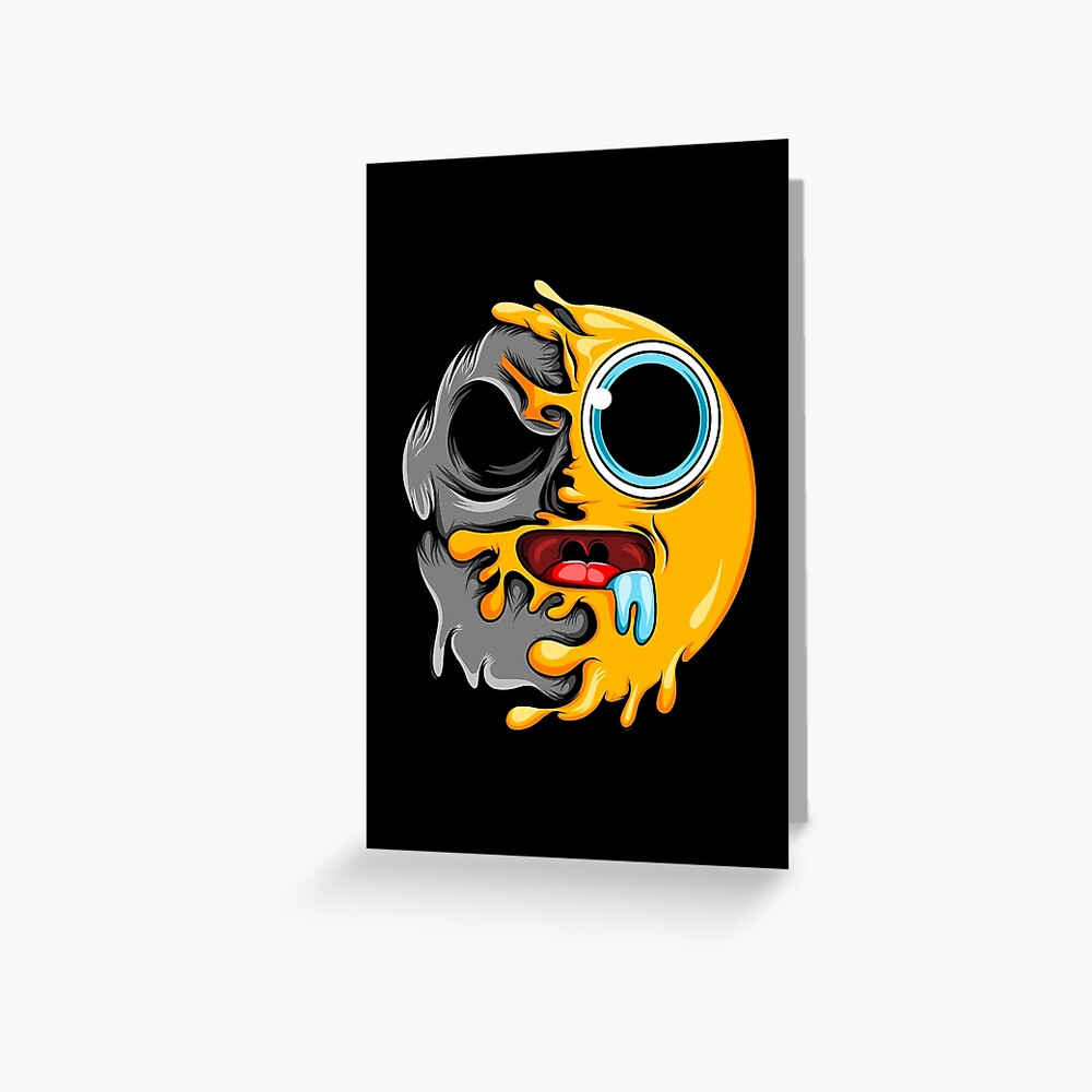 "Drooling Zombie Emoji" Greeting Card by D3monic Redbubble
