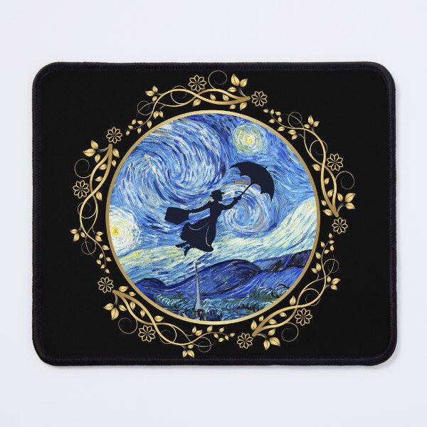 Item preview, Mary Poppins Starry Night - Golden Floral Frame designed and sold by maryedenoa.
