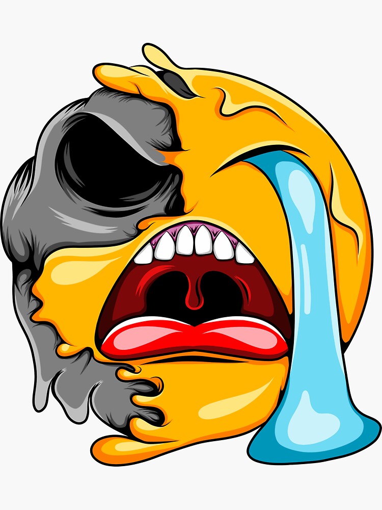 "Cry Zombie Emoji" Sticker by D3monic Redbubble