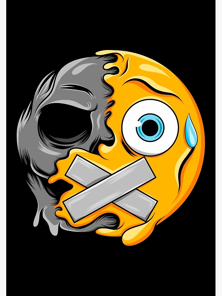 "Bandage Mouth Zombie Emoji" Poster for Sale by D3monic Redbubble