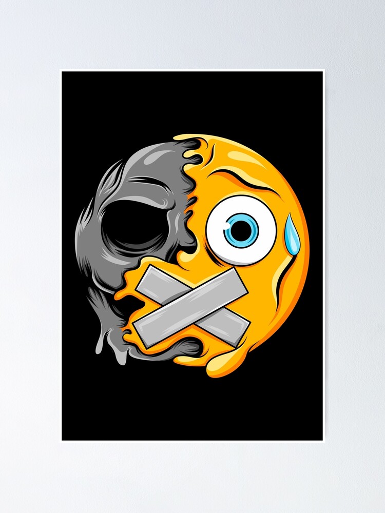 "Bandage Mouth Zombie Emoji" Poster for Sale by D3monic Redbubble