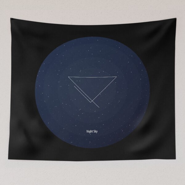 Item preview, Blue night sky. Figure: triangle with incomplete lines. Modern design with mathematical and geometrical features. Space navy blue background designed and sold by aquapixel.