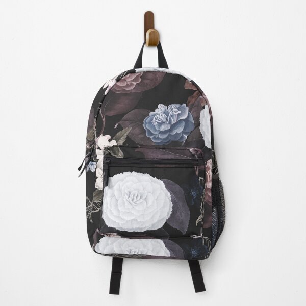 Item preview, Hand drawn flower pattern on a black background designed and sold by Style2Vie.
